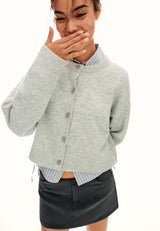 SOFT TOUCH BUTTONED - Gilet - grey