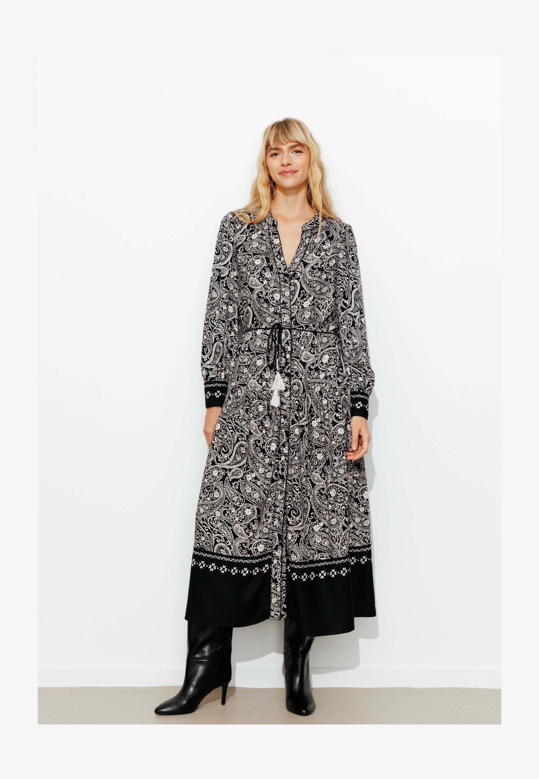 Robe chemise - imprimé noir