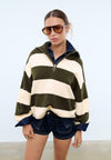 WITH ZIP - Pullover - green