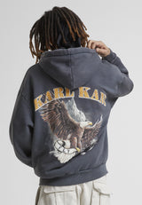 SMALL SIGNATURE WASHED EAGLE HOODIE UNISEX - Sweat à capuche - bleach black