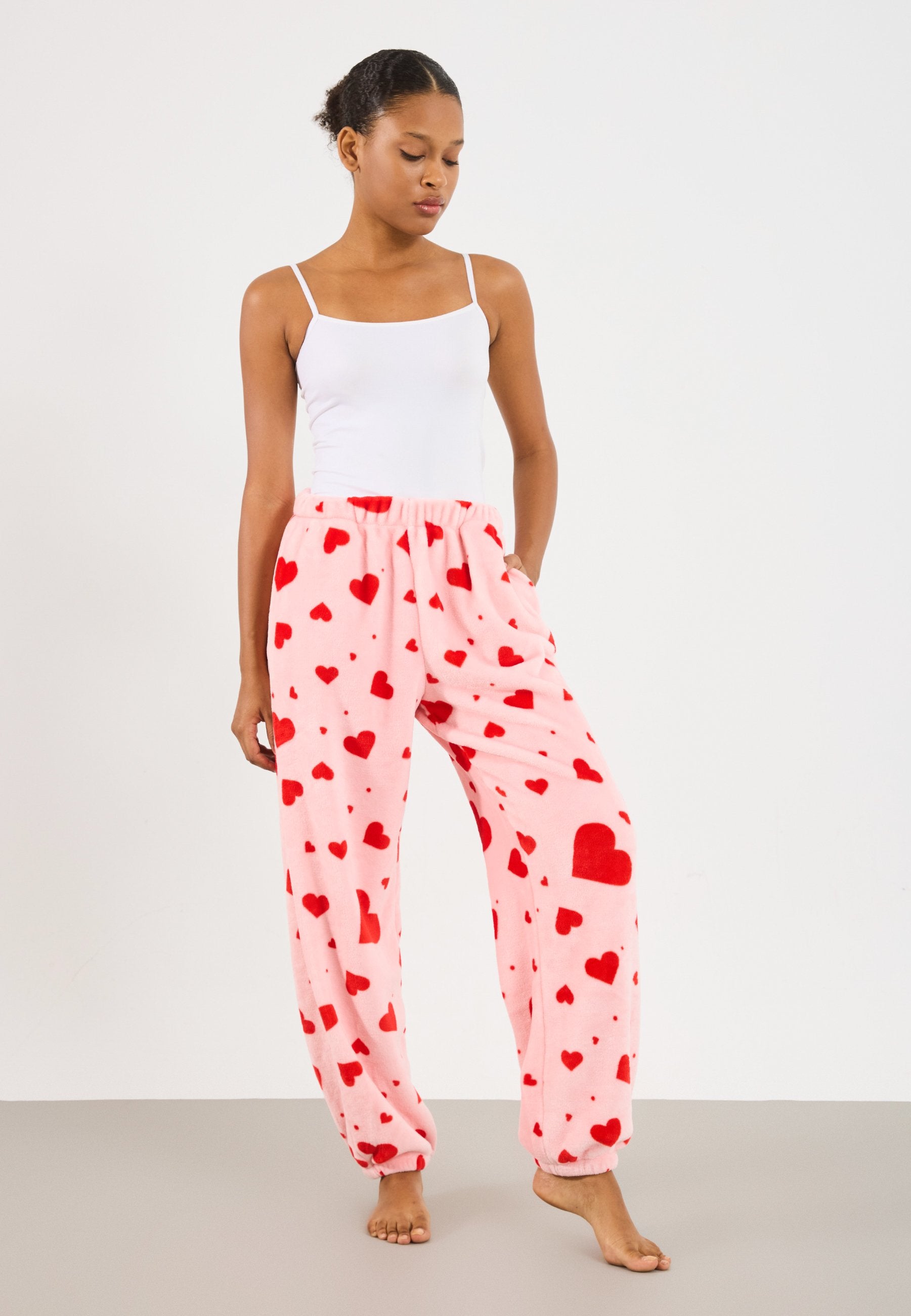 PLUSH 2 PACK LOUNGE PANTS - Bas de pyjama - pink/ grey