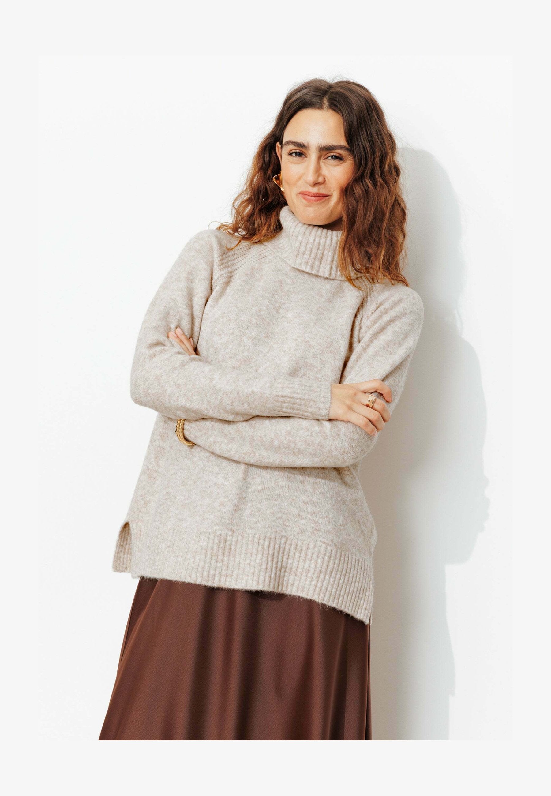 COL ROULÉ - Pullover - beige
