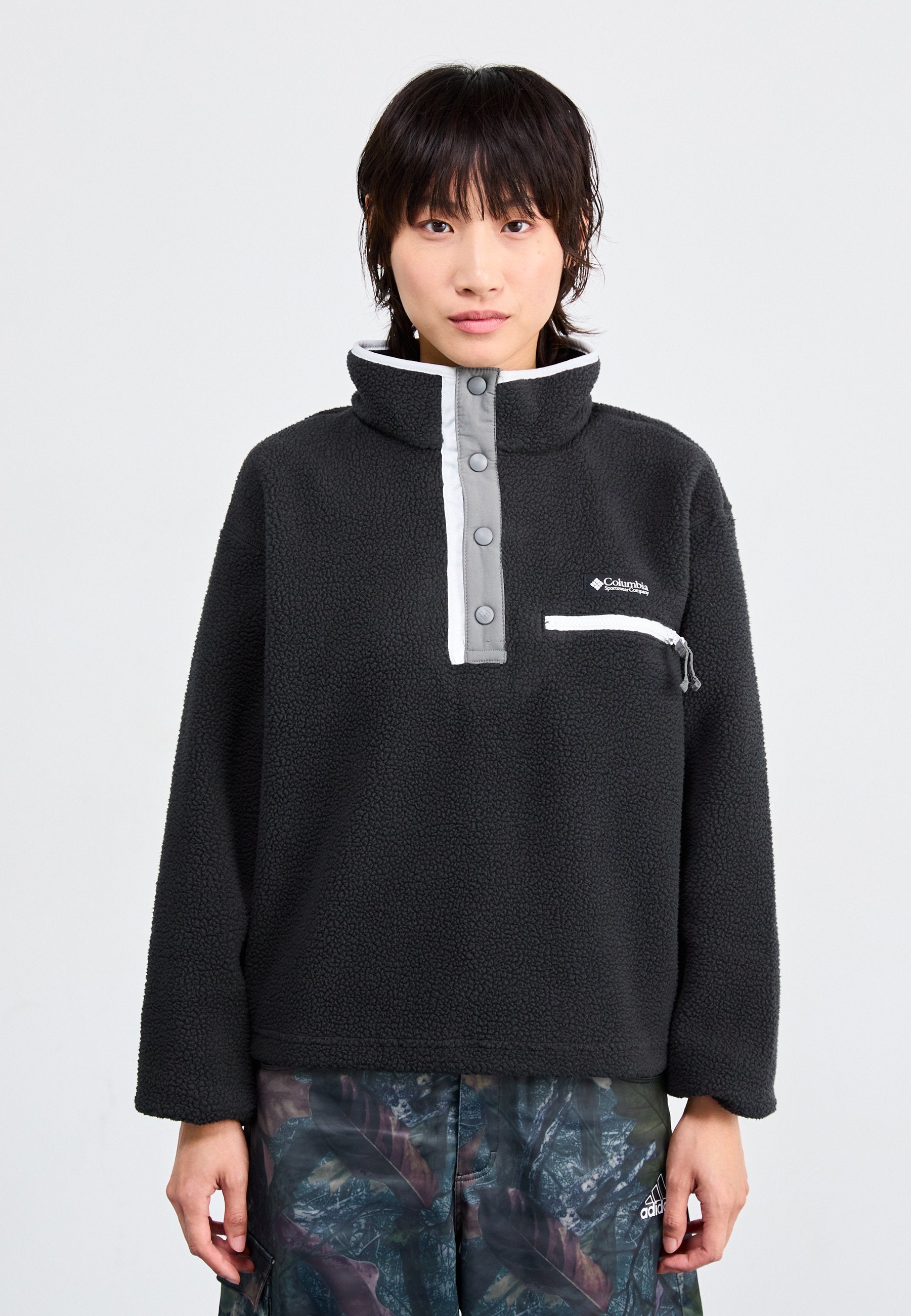 HELVETIA™ II CROPPED HALF SNAP - Sweat polaire - black