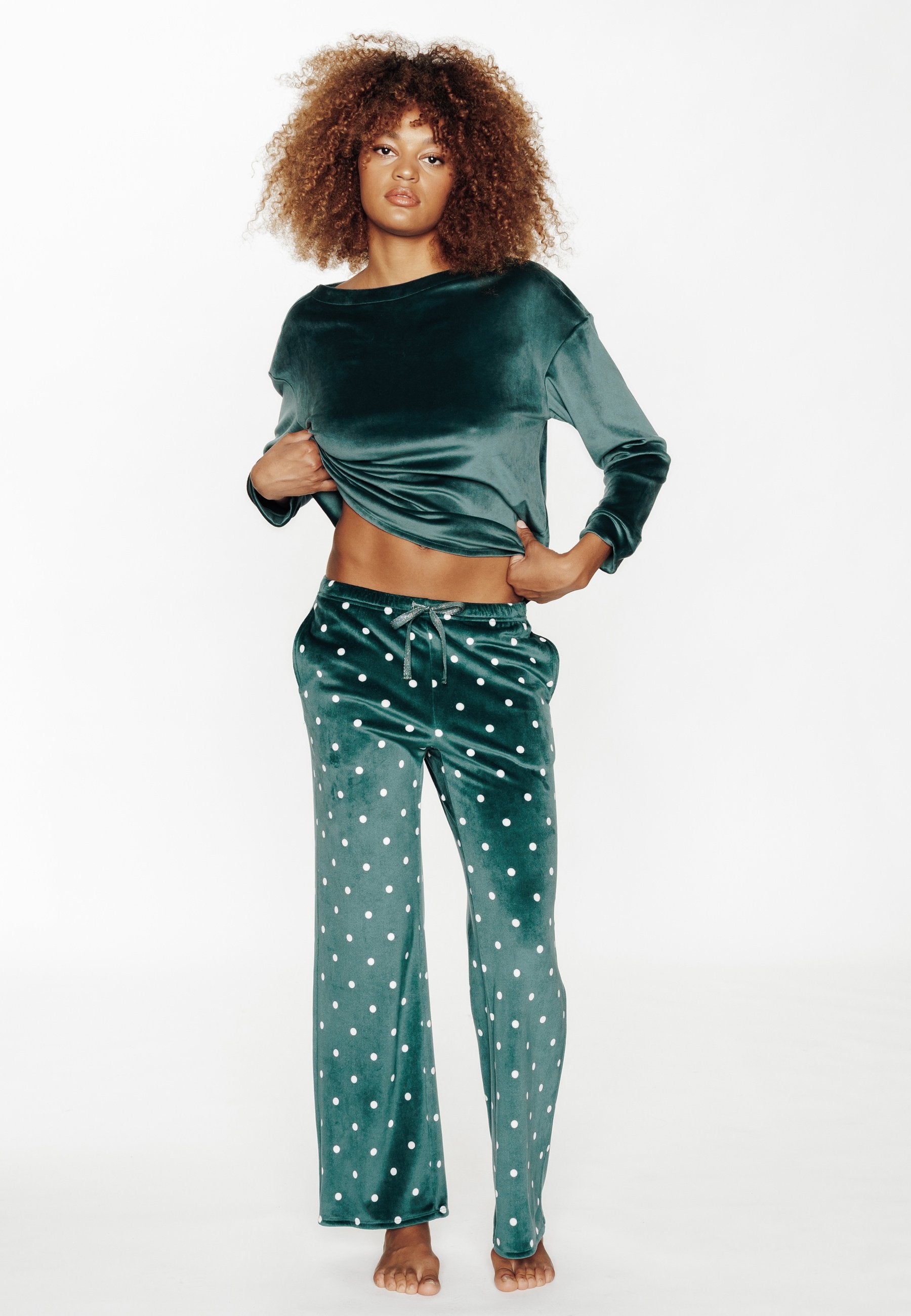 FLUFFY - Bas de pyjama - multico vert
