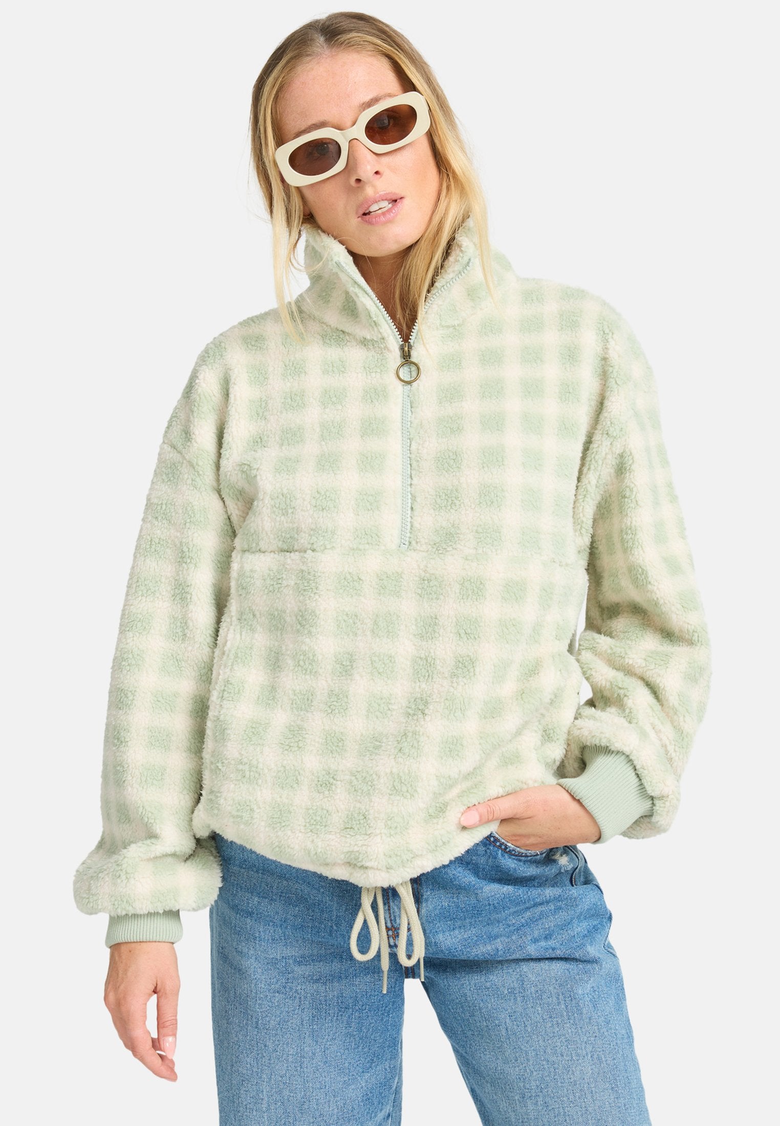 TIME OFF - Sweat polaire - green beige