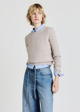 MAGLIA GIROCOLLO A TINTA UNITA - Pullover - beige melange