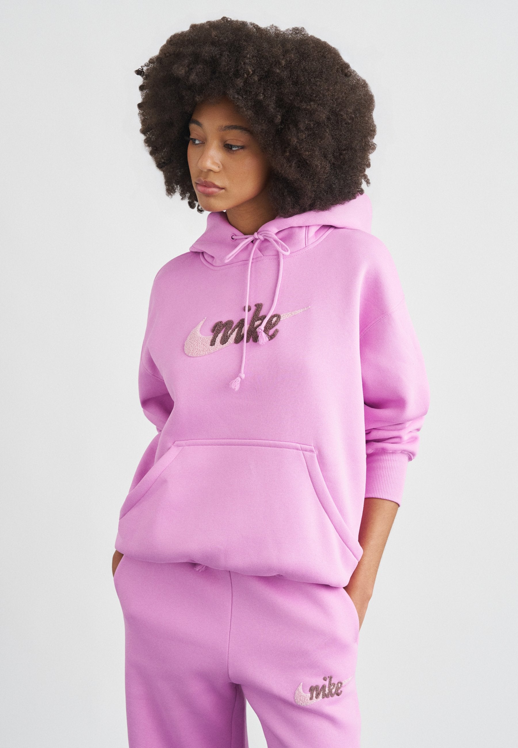 LOGO - Sweat à capuche - magenta/pink foam