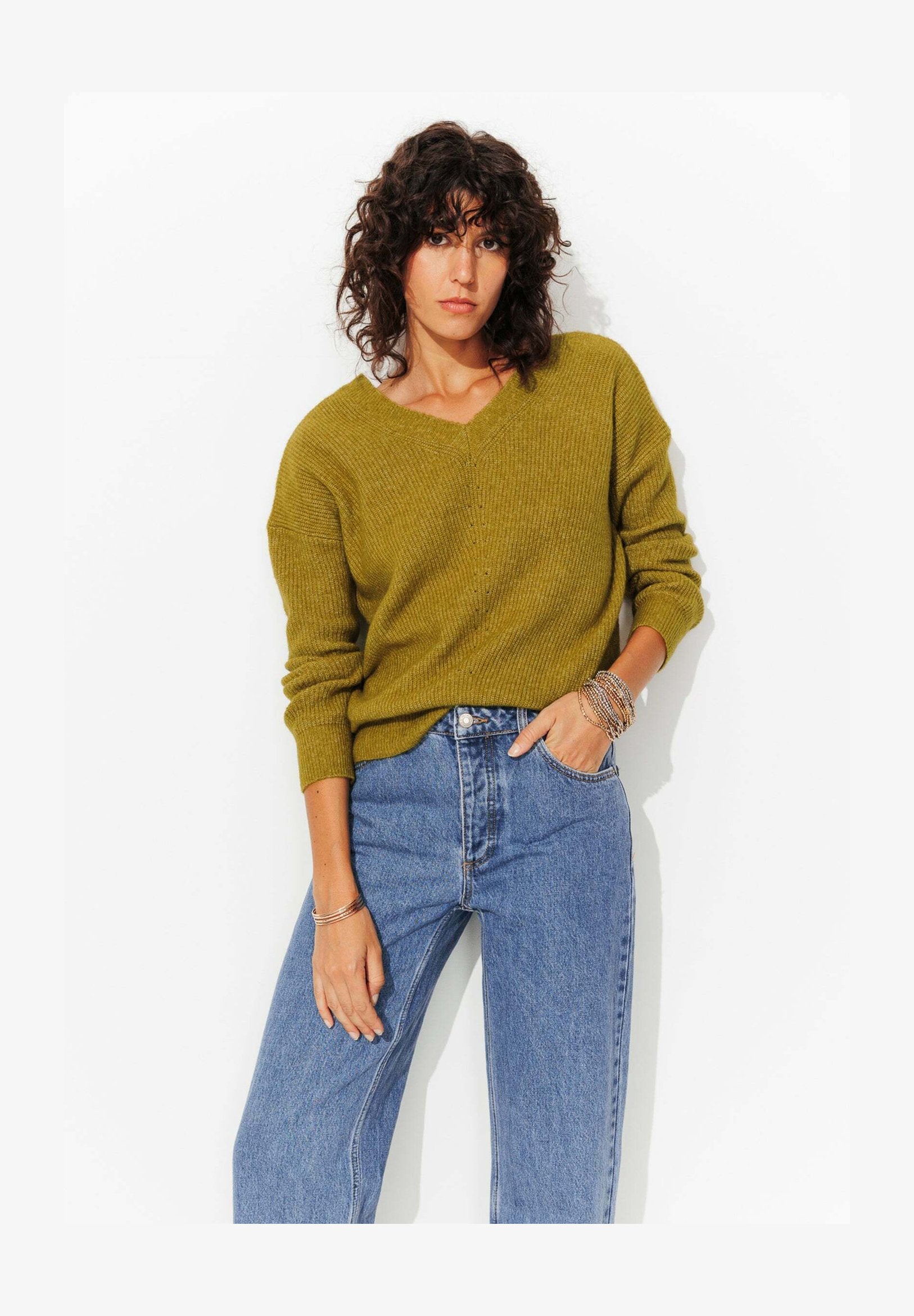 Pullover - vert olive