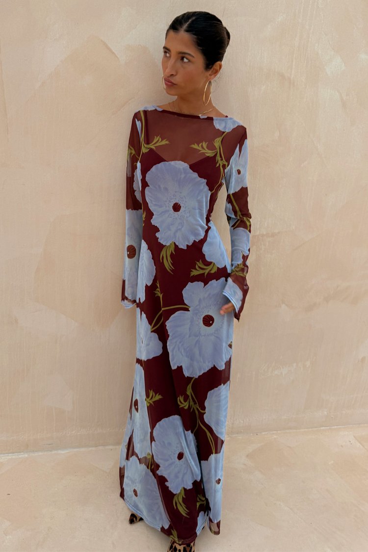 POPPY ARIA DRESS - Robe longue - burgundy