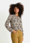IMPRIMÉE À COL - Blouse - beige