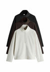 REGULAR FIT - 3 PACK QUARTER ZIP - Sweat polaire - black cream ganache