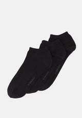 SOLID ESSENTIAL STEP UNISEX 3 PACK - Chaussettes - black