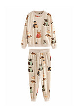PETITE - MATCHING FAMILY CHRISTMAS SET - Pyjama - oatmeal hamish the highland cow