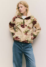Sweat polaire - pink floral print