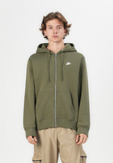CLUB HOODIE - Sweat zippé - medium olive/white