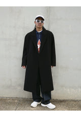 DOUBLE-BREASTED TEXTURE - Manteau classique - black