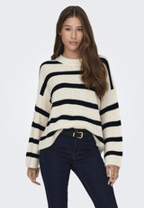 JDYJUSTY STRIPE - Pullover - eggnog
