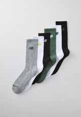 PERFORMANCE CREW SOCKS UNISEX 6 PACK - Chaussettes de sport - white/green/grey/black