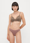 THONG PURE NO SHOW SOLID 3 PACK - String - halo gray/tourmaline pink/maroon mist