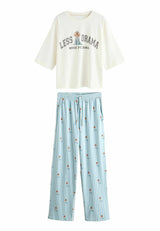 REGULAR FIT - SHORT SLEEVE SET - Pyjama - blue charlie the cockapoo