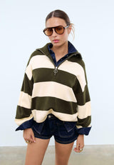 WITH ZIP - Pullover - green