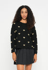 JDYPRIME LIFE HEART - Pullover - black/gold-coloured
