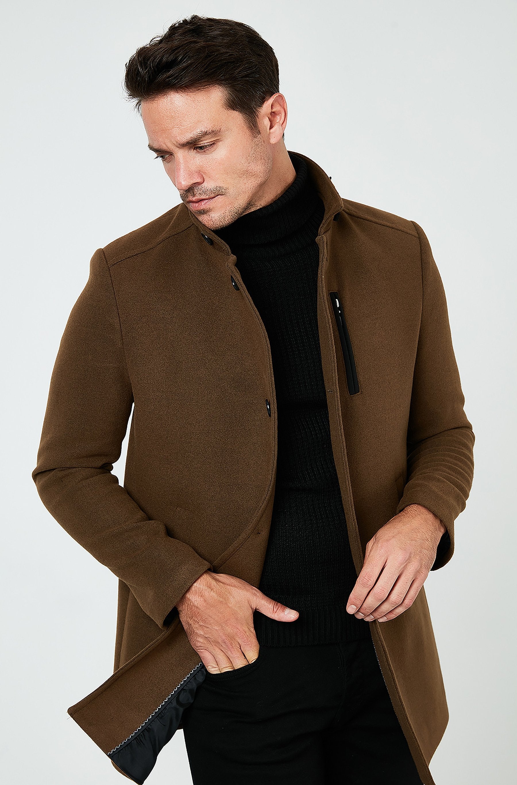 Regular Fit - Manteau court - snuff colored