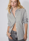 STRIPED WITH POCKET - Chemisier - mottled green