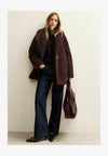 COLLARED LONG SLEEVE BORG - Manteau d'hiver - burgundy