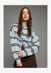 STRIPED BUTTON-UP - Gilet - turquoise